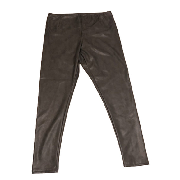 New 7 for All Mankind Grey Faux Leather Legging Pants Size 1x - Picture 1 of 5
